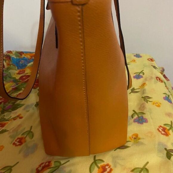 Coach (f58846) City Tote Tangerine Crossgrain Leather Zip Top - Picture 4 of 15